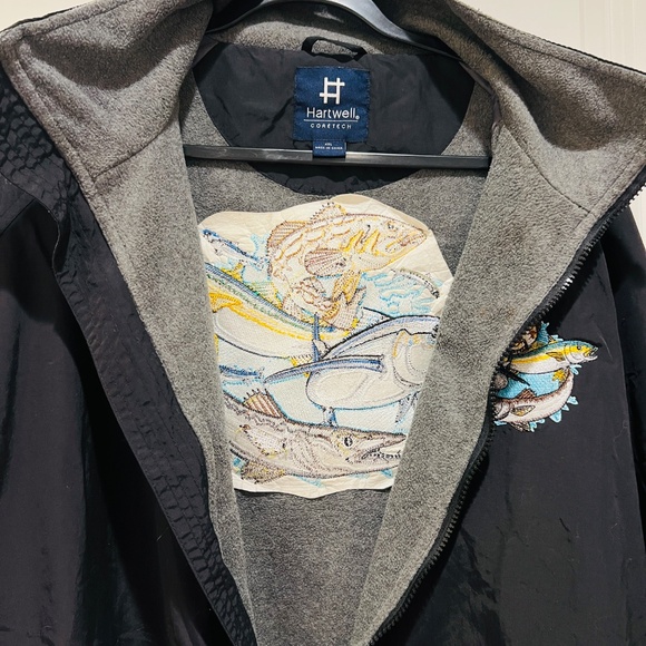 Vintage Hartwell Jacket Mens 4XL zip up Bass Fish Embroidered fishing outdoor - Picture 6 of 12